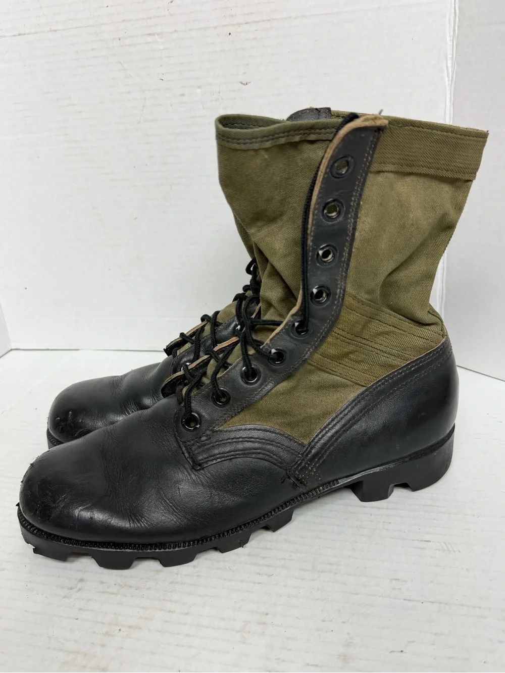 Vintage US Military Jungle Boots Spike Protector Size 9R Addison RARE